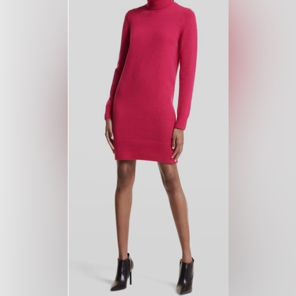 Michael Kors Collection | Women's Pink Kaia Cashmere Turtleneck Dress Sz M